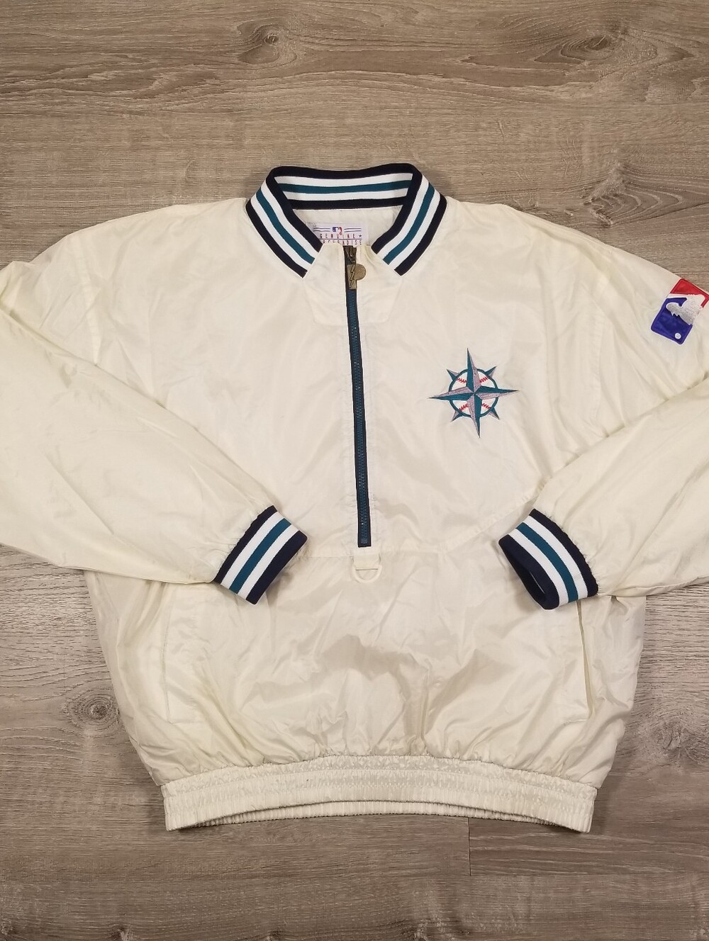Vintage 90s Pro Player Seattle Mariners Half Zip Windbreaker Jacket Mens XL